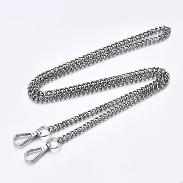 Iron Curb Link Chain Bag Straps