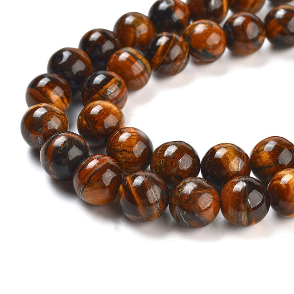 Natural Tiger Eye Round Bead Strands