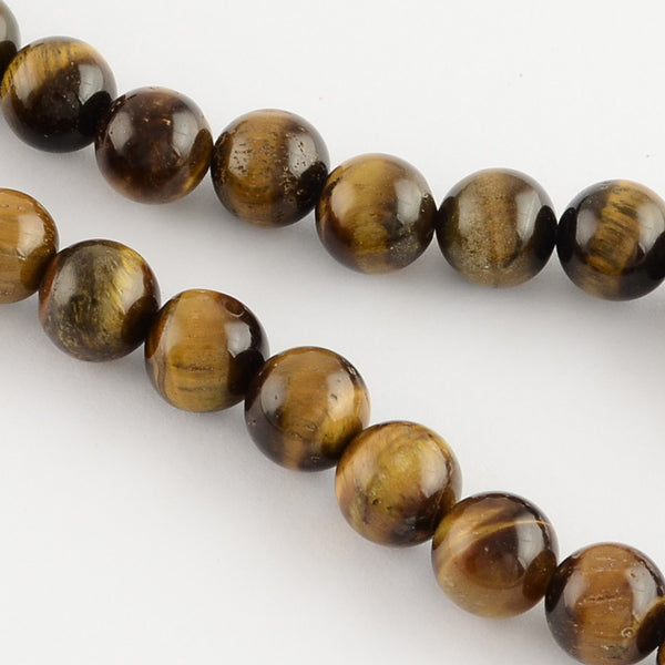 Natural Tiger Eye Round Bead Strands