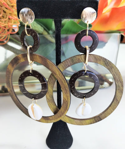 Coralie Wood Hoop Earring Collection