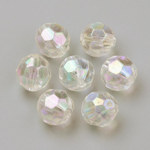 Transparent Acrylic Beads, AB Color